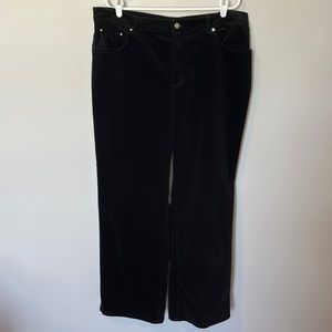 Jones New York Black Stretch Corduroy Pants,Size 18W